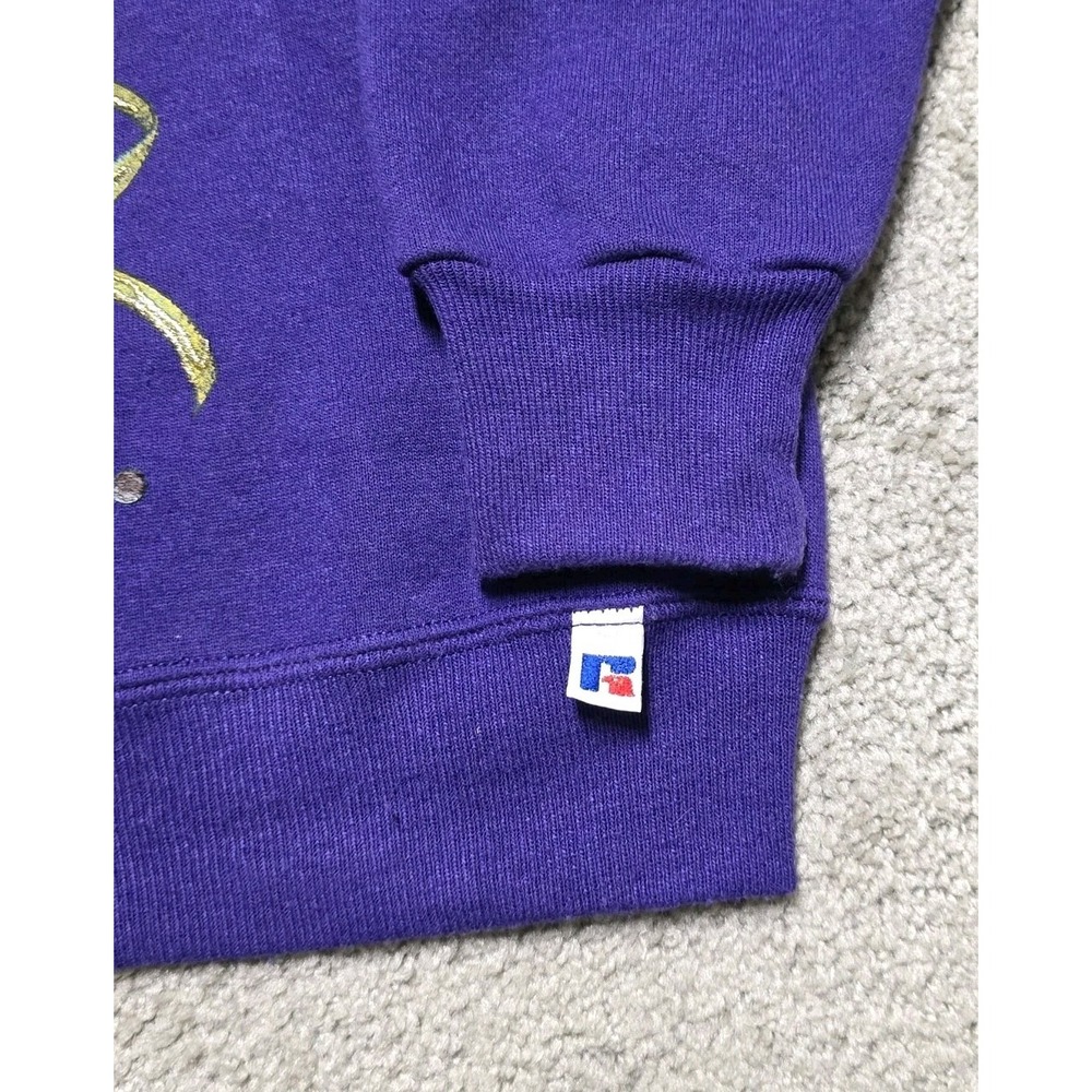 80s Vintage Mardi Gras Sweatshirt Mens XL Purple Russell‎ Athletic Made In USA - Picture 7 of 16